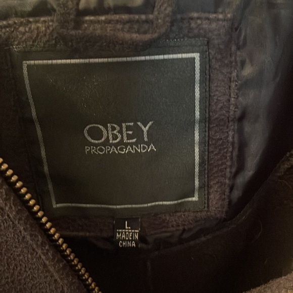 Men’s black obey hoodie/jacket size large - Picture 3 of 3